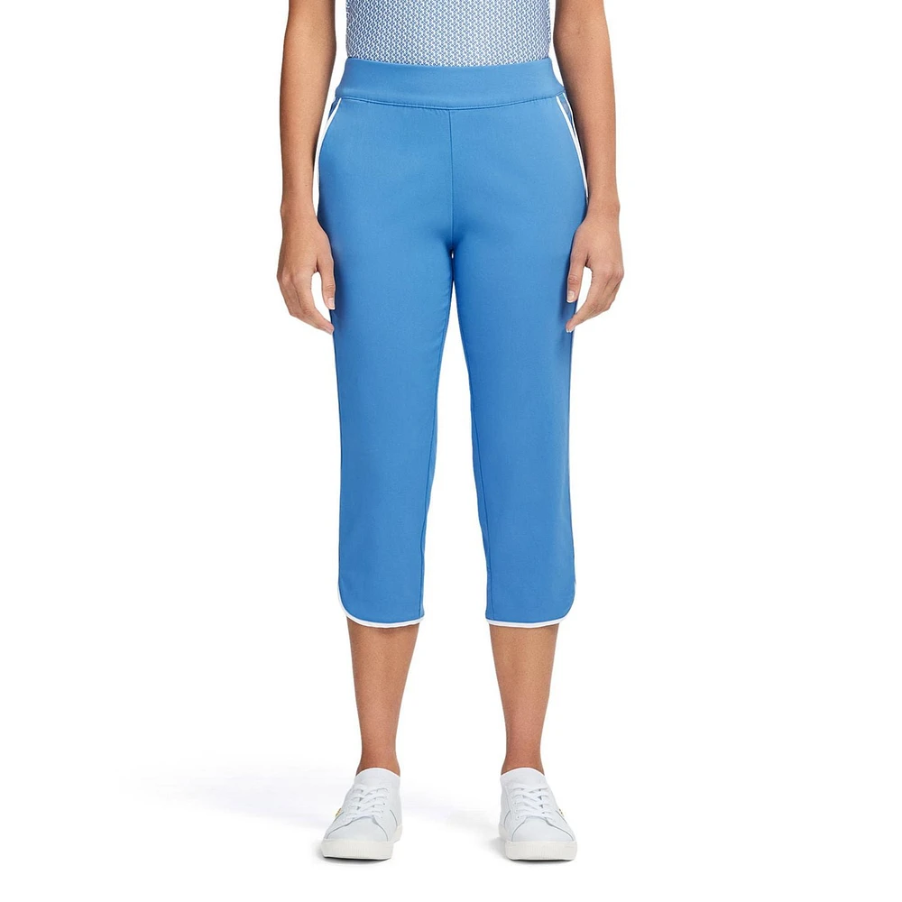 BILLIE PANTALON CAPRI UNI PASSEPOILÉ