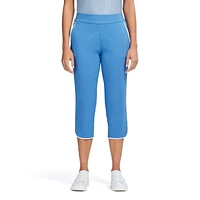 BILLIE PANTALON CAPRI UNI PASSEPOILÉ