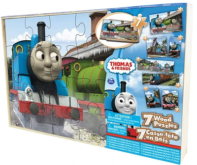 Cardinal Games Thomas & Friends 7 Wooden Kids Jigsaw Puzzles in A Storage Case