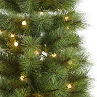 Holiday Time 7' Pre-lit Somerset Pine Pencil Tree, Green