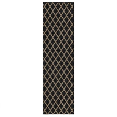 Mohawk Home Lewis Diamond Near Black/Tan Tufted Polyester Area Rug