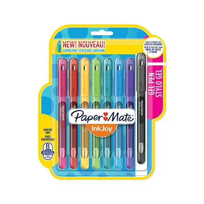 Paper Mate Inkjoy Gel Pens, Medium Point 0.7mm, Assorted Colors, 8Pk