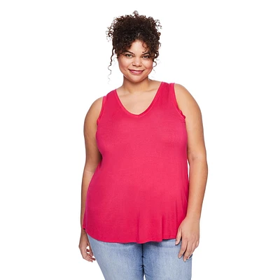 Débardeur drapé à encolure en V George Plus pour femmes Tailles 1X-4X