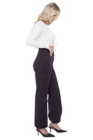 Jeaniologie ™  Ladies Super High Rise Cargo Wide Leg Pant - Black