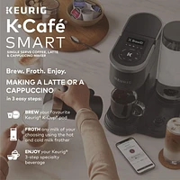 Keurig K-Café SMART, Single Serve K-Cup Pod Coffee, Latte and Cappuccino Maker, Black