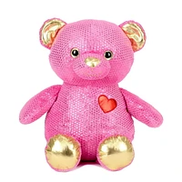 Way to celebrate! Soft Sequin Teddy Bear Pink Stuffed Toy