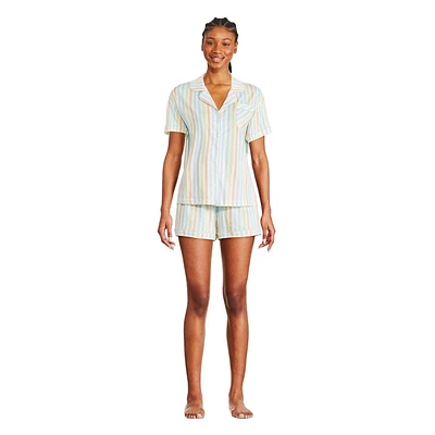 Pyjama 2 pièces avec haut à col cranté George pour femmes Tailles TP–TTG