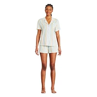 Pyjama 2 pièces avec haut à col cranté George pour femmes Tailles TP–TTG