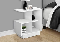 Monarch Specialties Accent Table, Side, End, Narrow, Small, 3 Tier, Living Room, Bedroom, Laminate, White, Contemporary, Modern