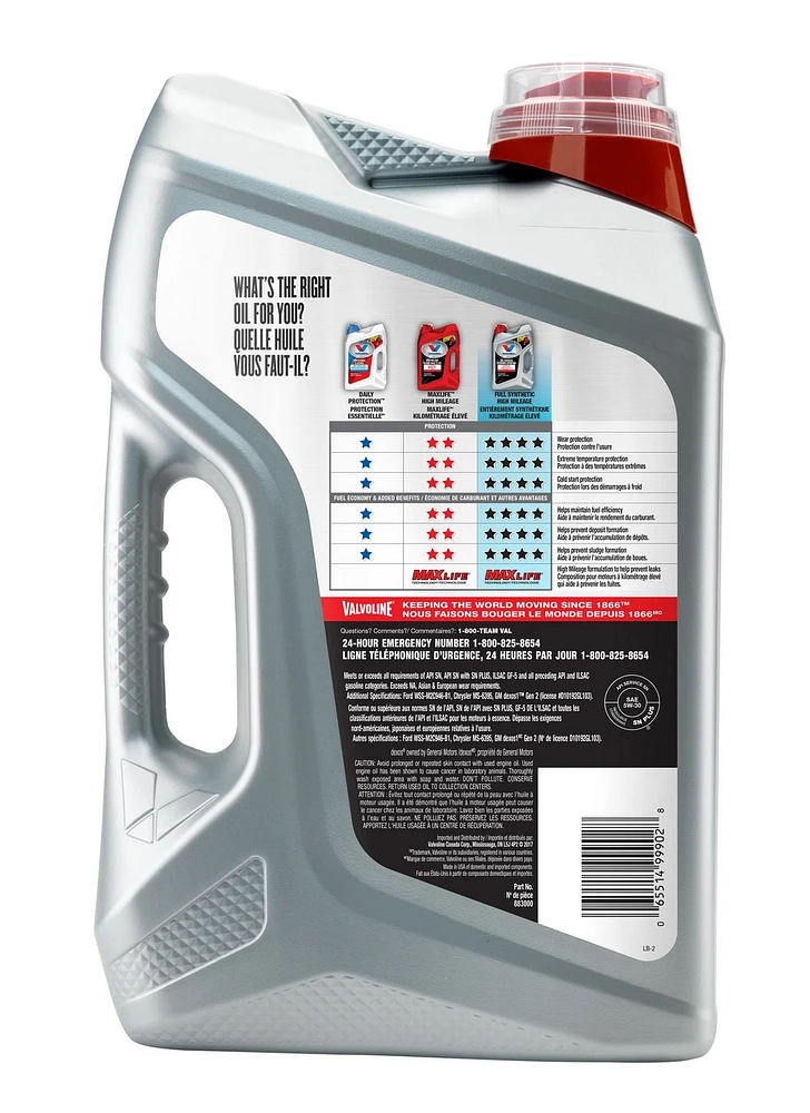 Valvoline Full Synthetic with Maxlife Technology 5W30 Motor Oil 5L Case Pack