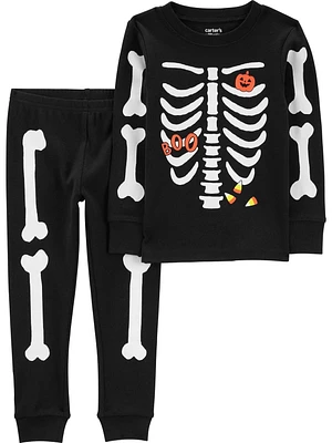 Carter's Child of Mine TN 2PC PJs - Black Skeleton