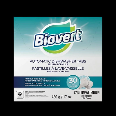 BIOVERT All-in-One Dishwasher Tabs, 30 units x 16 g