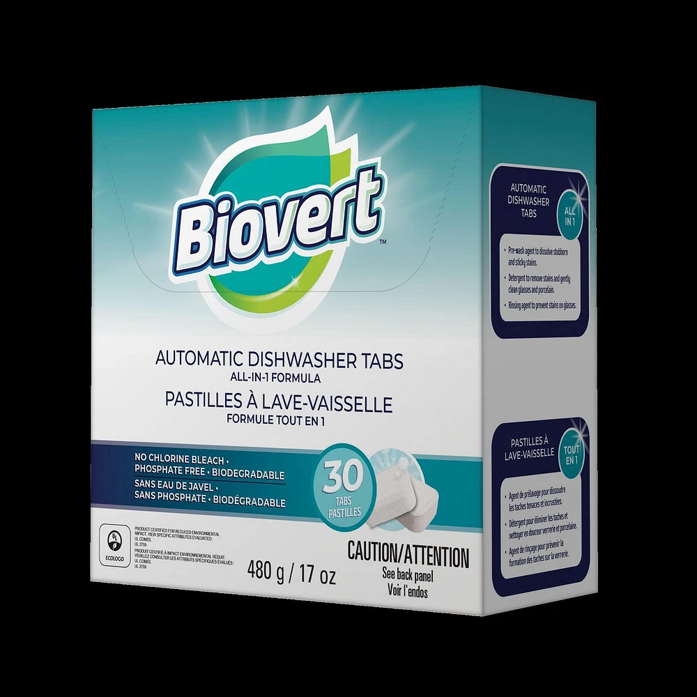 BIOVERT All-in-One Dishwasher Tabs, 30 units x 16 g
