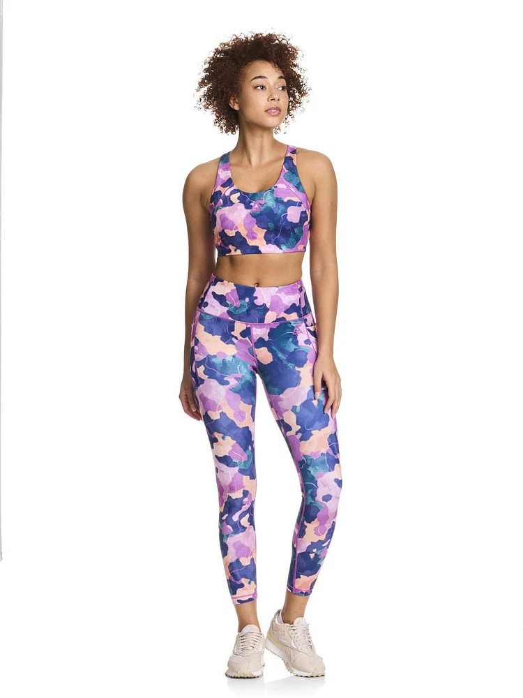 Reebok Women’s ‘Reflex’ High-Rise 25” Inseam 7/8 Printed Leggings with Pockets