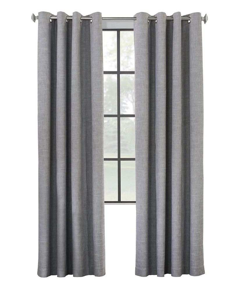 Matt 100% Total Blackout Grommet Curtain Panel Pair 52" x 84" in Grey