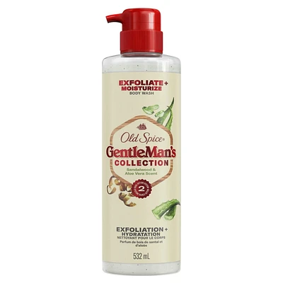 Old Spice Gentleman's Blend Exfoliating Body Wash, Sandalwood & Aloe Vera, 18 oz