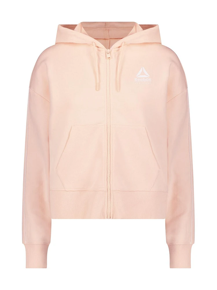 Reebok Women’s Practice Full-Zip Cropped Hoodie With Pockets