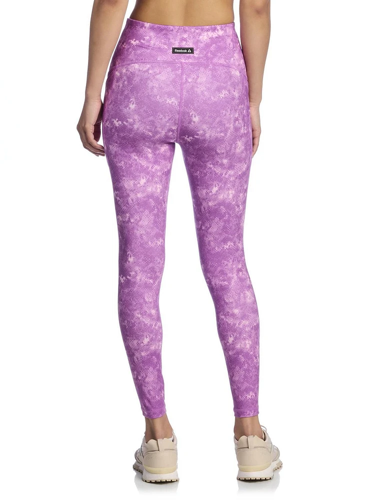 Legging imprimé taille haute « Sprinter » Reebok pour femme, entrejambe de 63 cm, coupe 7/8, avec poches