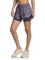 Reebok Women’s ‘Sprinter’ 2-in-1 High Performance Printed Shorts with Compression