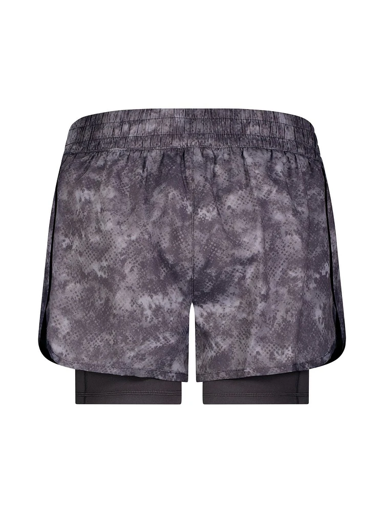 Reebok Women’s ‘Sprinter’ 2-in-1 High Performance Printed Shorts with Compression