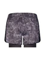 Reebok Women’s ‘Sprinter’ 2-in-1 High Performance Printed Shorts with Compression