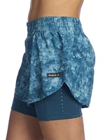 Reebok Women’s ‘Sprinter’ 2-in-1 High Performance Printed Shorts with Compression