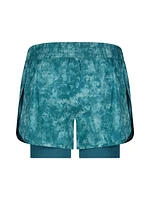 Reebok Women’s ‘Sprinter’ 2-in-1 High Performance Printed Shorts with Compression