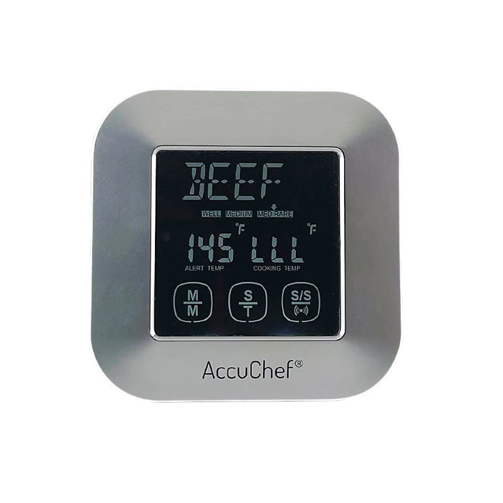 AccuChef Wired Meat Thermometer with Stainless Steel Probe, Model 2205, Silver, Cooking Temperature