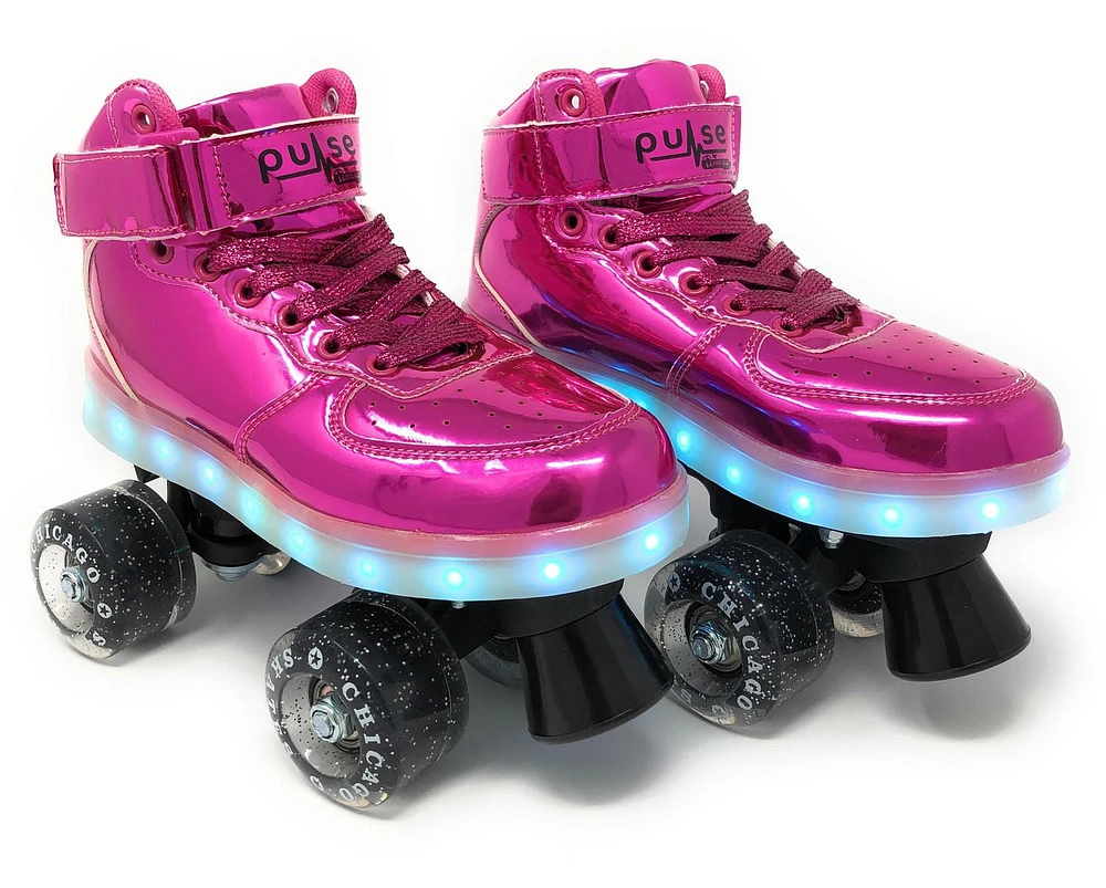 Chicago Skates - Patins à roulettes lumineux à LED Pulse, Rose