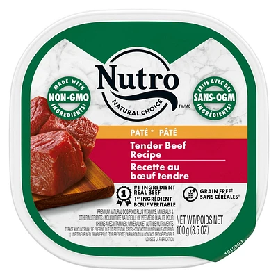 Nourriture humide sans céréales pour chiens Nutro Pâté Recette au bœuf tendre 100g