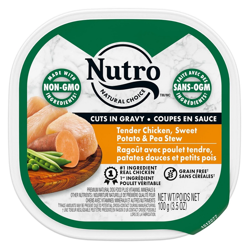 Nutro Grain Free Tender Chicken & Sweet Potato & Pea Stew Cuts in Gravy Wet Dog Food, 100g