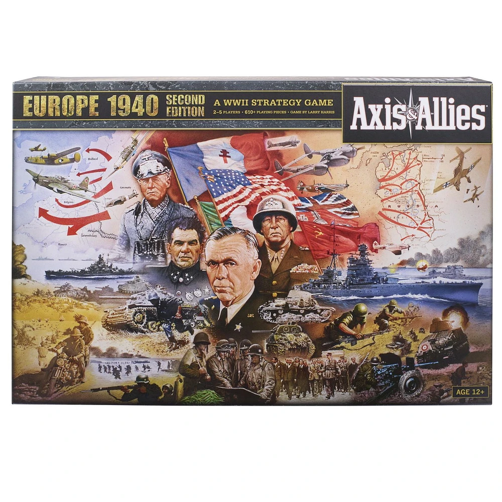 Avalon Hill Axis & Allies Europe 1940 Second Edition WWII Strategy Board Game, With Extra Large Gameboard, Ages 12 and Up, 2-6 Players