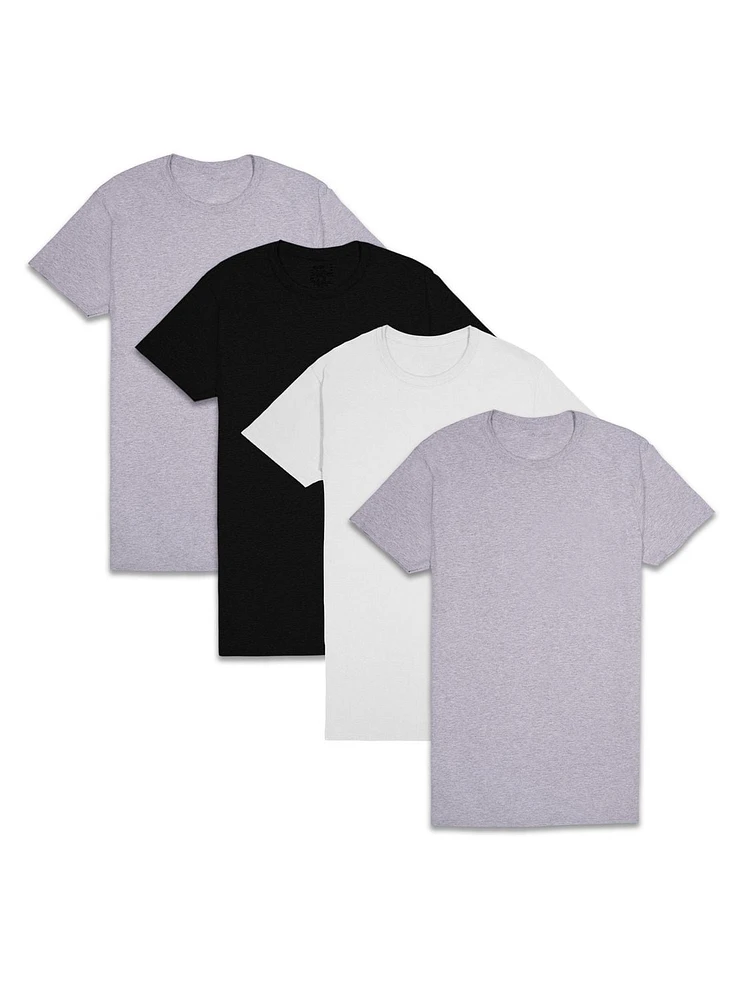 T-SHIRT COL RAS DU COU POUR HOMMES, ASSORTI PAQ. DE 4 tailles P-TG