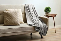 Sunbeam Heated Ribbed Velvet Throw