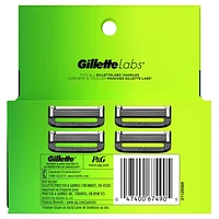 Cartouches de rechange Gillette Labs de rasoir, cartouches de rechange pour hommes compatibles avec le rasoir Gillette Labs avec barre exfoliante et avec le rasoir chauffant 4 cartouches