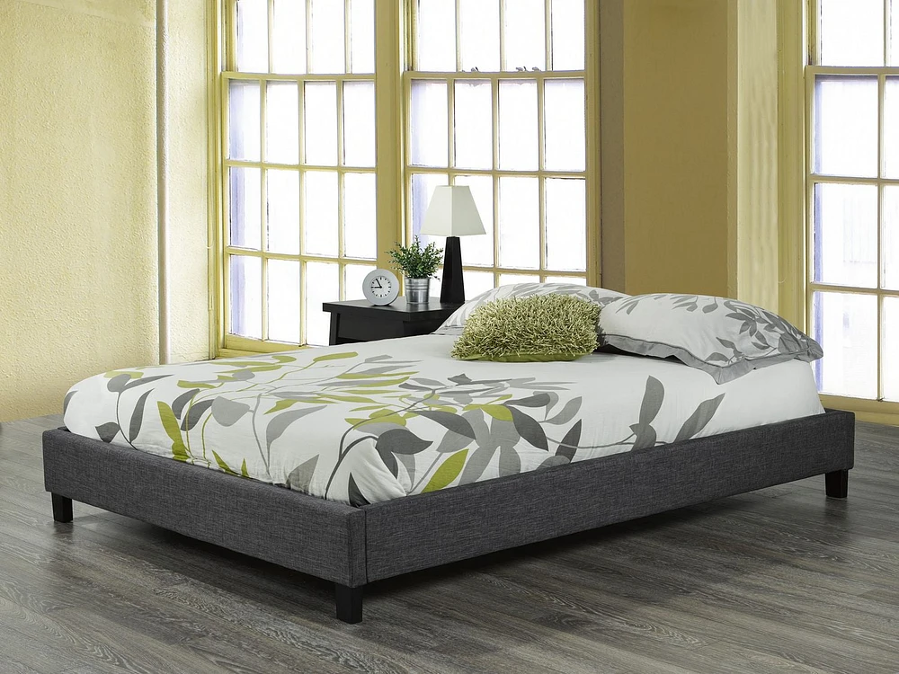 Brassex Inc Soho Queen Platform Bed, Grey