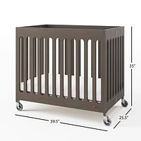 Boutique Compact Folding Mini Crib, Gray