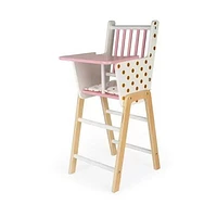 Janod Candy Chic Highchair – Wooden Baby Doll Chair - Ages 3+