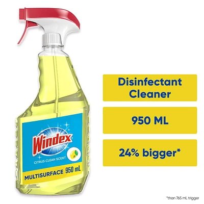 Windex Multi Surface Nettoyant Antibactérien Désinfectant 950 mL