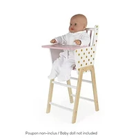 Janod Candy Chic Highchair – Wooden Baby Doll Chair - Ages 3+