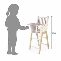 Janod Candy Chic Highchair – Wooden Baby Doll Chair - Ages 3+