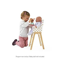 Janod Candy Chic Highchair – Wooden Baby Doll Chair - Ages 3+