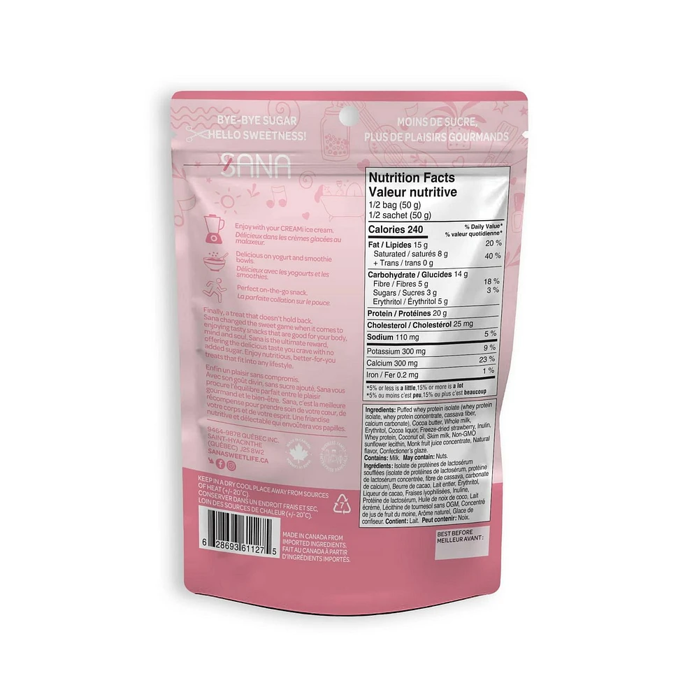 Sana Neapolitan Chocolate-Style Covered Protein Bites, No Added Sugar, 100g, Neapolitan Protein Bites 100g