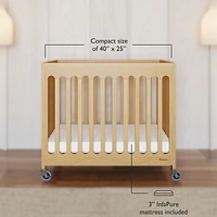 Foundations Boutique Compact Folding Mini Crib, Natural