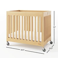 Foundations Boutique Compact Folding Mini Crib, Natural