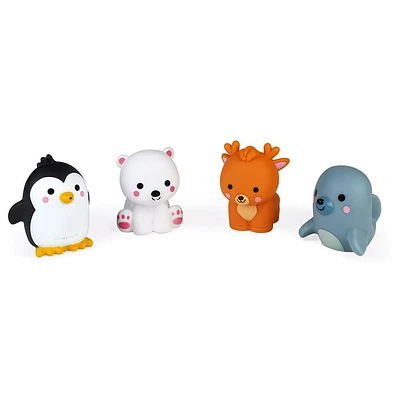 Janod Polar Animals Bath Squirters - Set of 4 Water Squirting Toys for Toddlers - From 10 months +