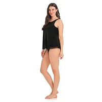 Krista haut de maillot bain tankini évasé en maille à col pour femme