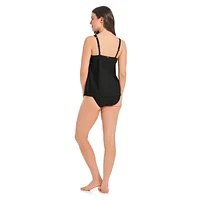 Krista haut de maillot bain tankini évasé en maille à col pour femme