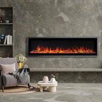 Commercial Series  Kennedy II  Smart Electric Fireplace, 60IN, Grey Frame