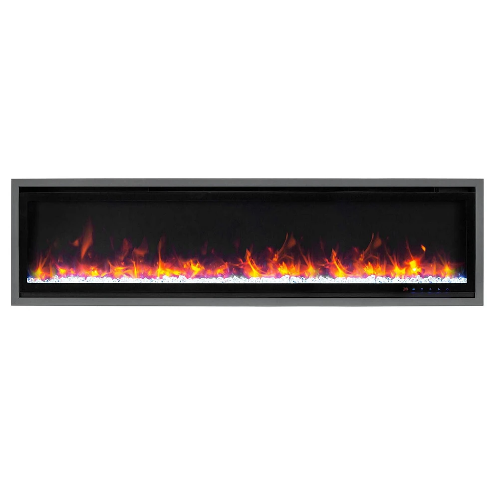 Commercial Series  Kennedy II  Smart Electric Fireplace, 60IN, Grey Frame